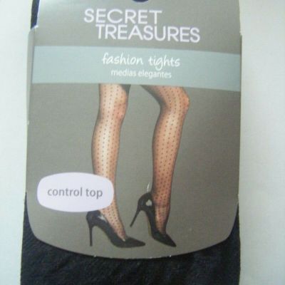 Secret Treasures Black Fashion Tights Size 2  Control Top Diamond  Cascade New